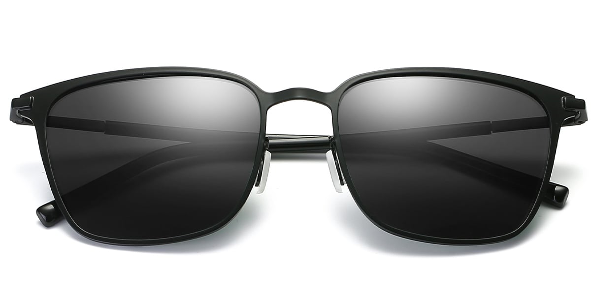 Square Sunglasses black+dark_grey_polarized