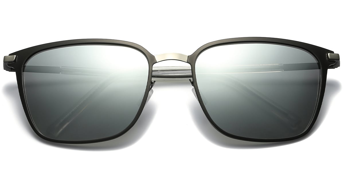 Square Sunglasses black-silver+mirrored_silver_polarized