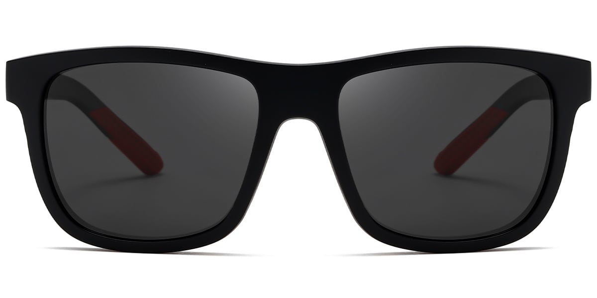 Rectangle Sunglasses matte-black+dark_grey_polarized