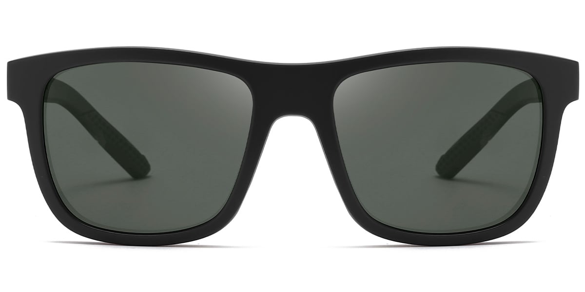 Rectangle Sunglasses grey+dark_green_polarized