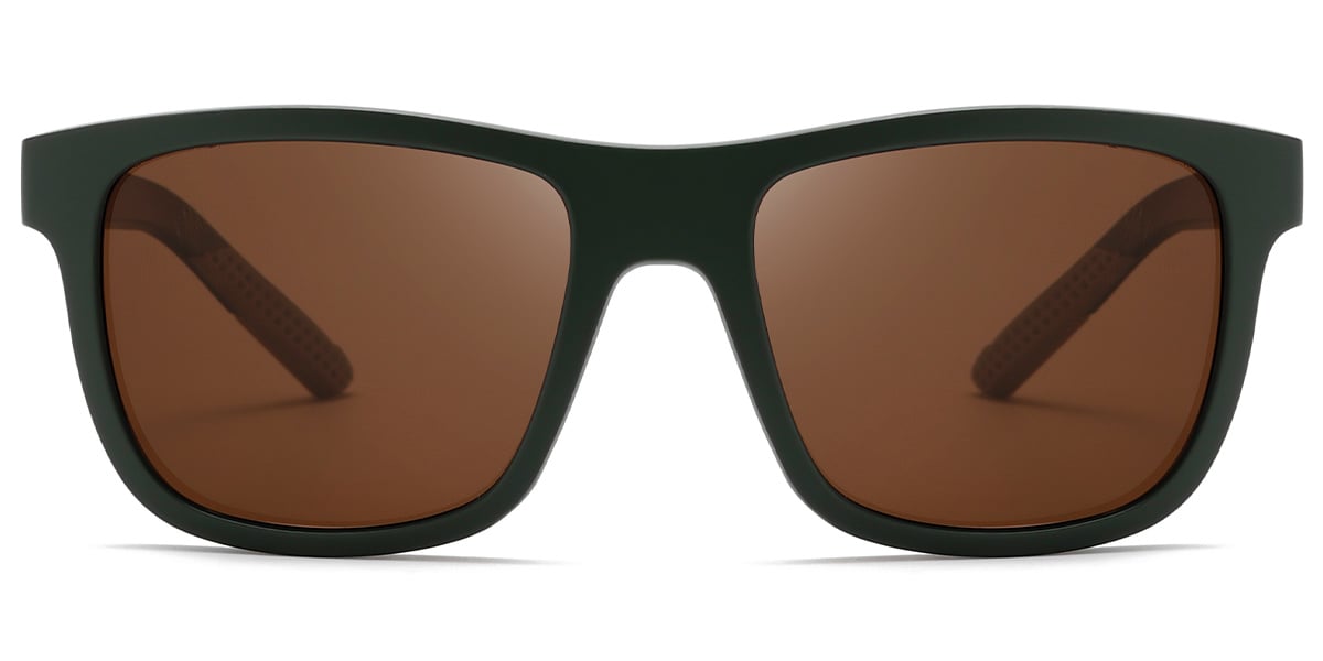 Rectangle Sunglasses army_green+amber_polarized