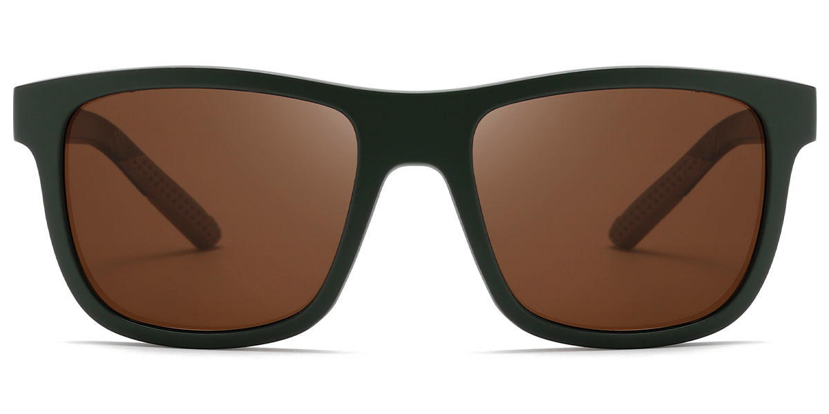 Rectangle Sunglasses army_green+amber_polarized