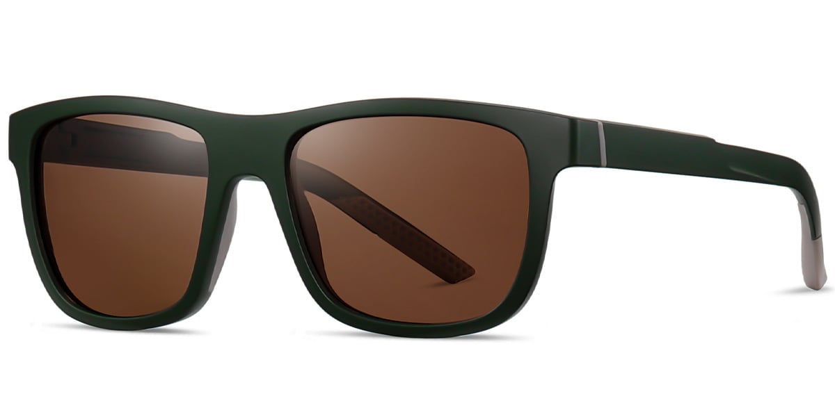 Rectangle Sunglasses army_green+amber_polarized