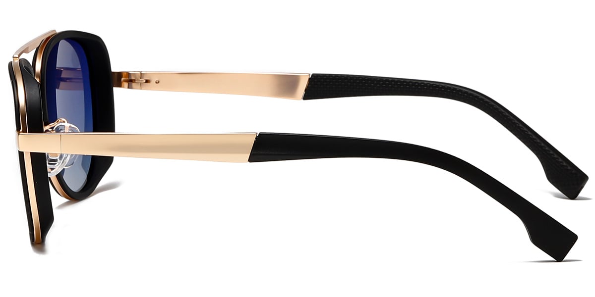 Aviator Sunglasses black-gold+gradient_blue_polarized