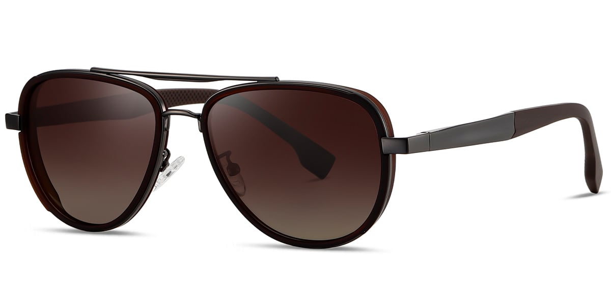 Aviator Sunglasses brown+gradient_amber_polarized