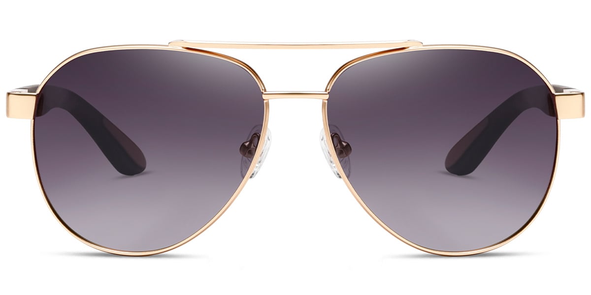 Aviator Sunglasses gold+gradient_grey_polarized