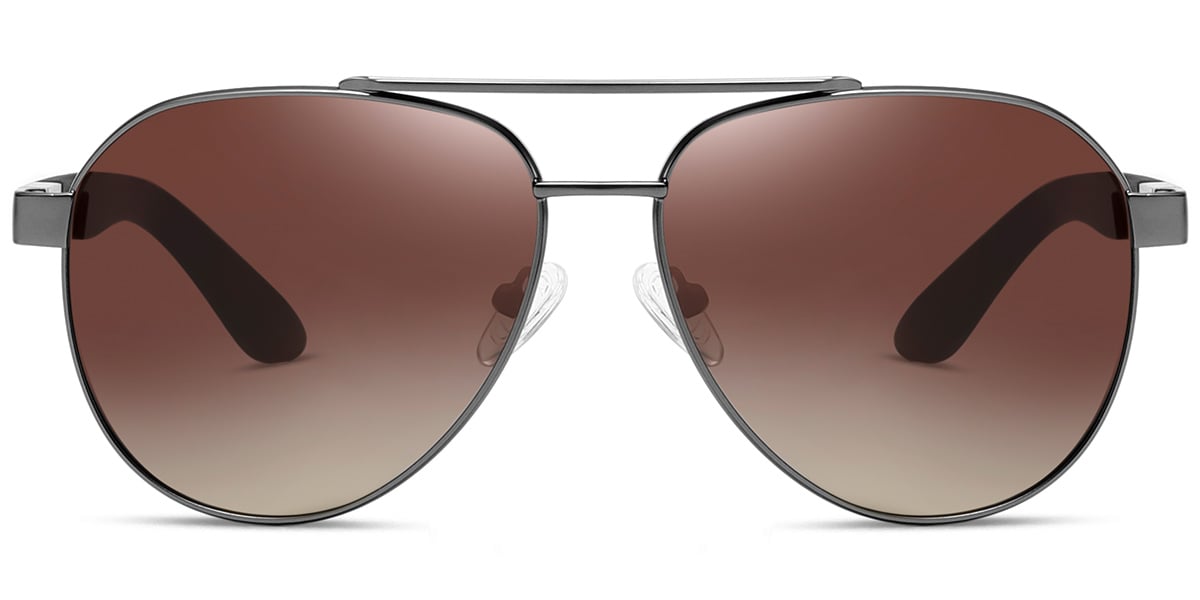 Aviator Sunglasses gun_metal+gradient_amber_polarized