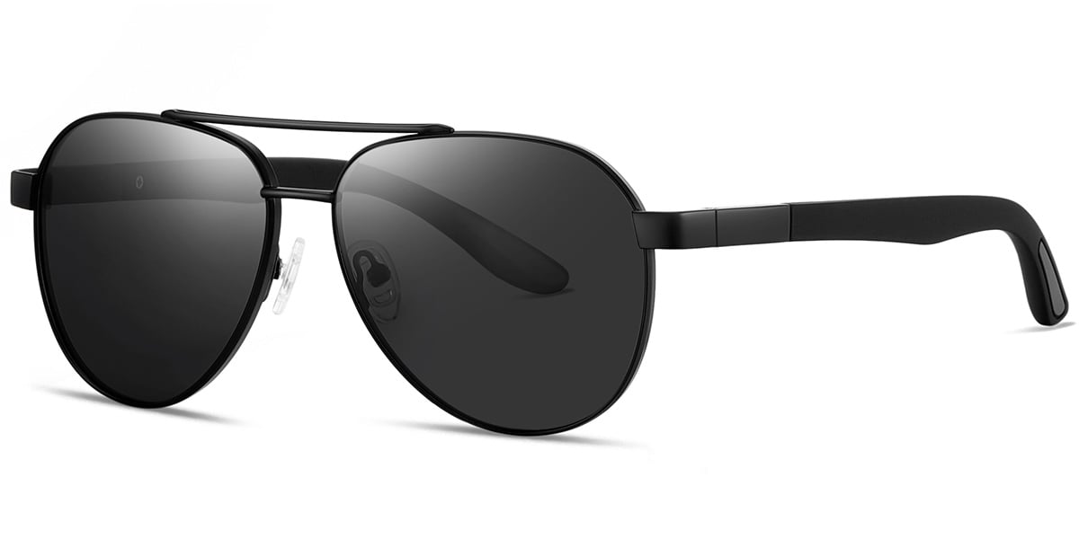 Aviator Sunglasses black+dark_grey_polarized