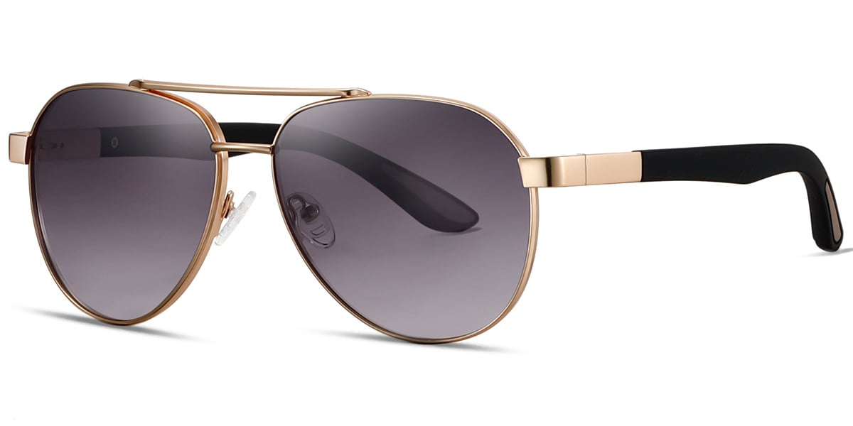 Aviator Sunglasses gold+gradient_grey_polarized