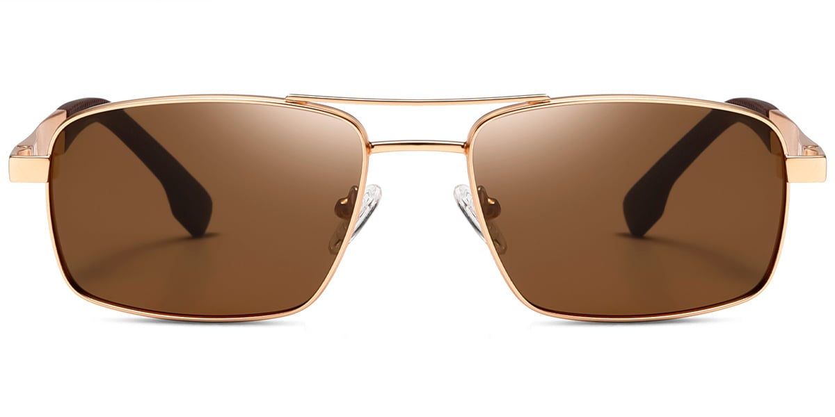 Rectangle Sunglasses gold+amber_polarized