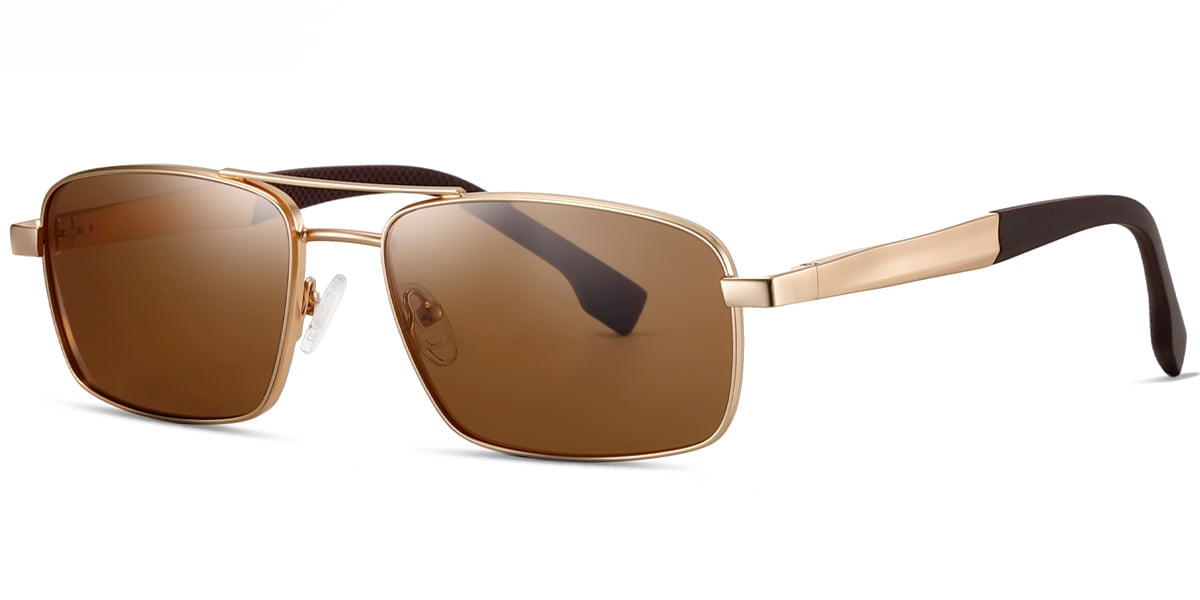 Rectangle Sunglasses gold+amber_polarized