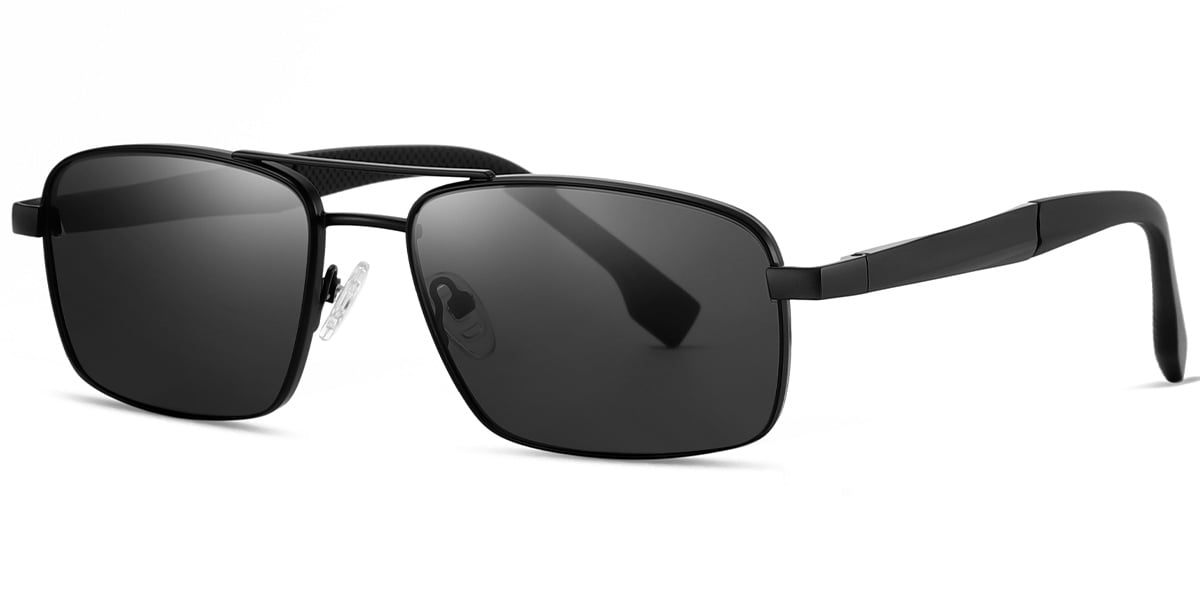 Rectangle Sunglasses black+dark_grey_polarized