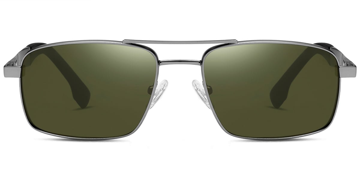 Rectangle Sunglasses gun_metal+dark_green_polarized