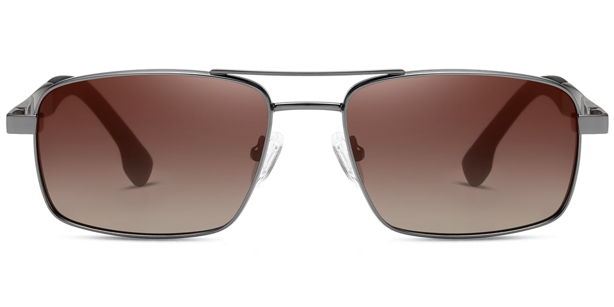 Rectangle Sunglasses gun_metal+gradient_amber_polarized