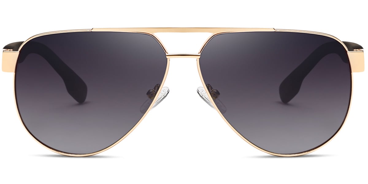 Aviator Sunglasses gold+gradient_grey_polarized