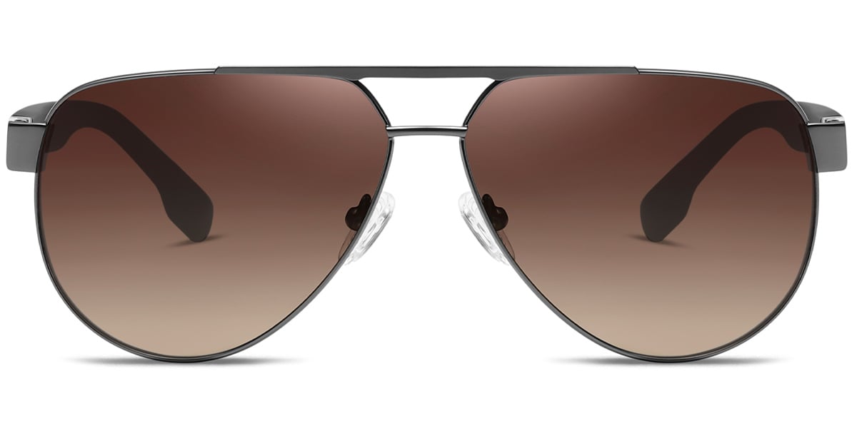 Aviator Sunglasses gun_metal+gradient_amber_polarized