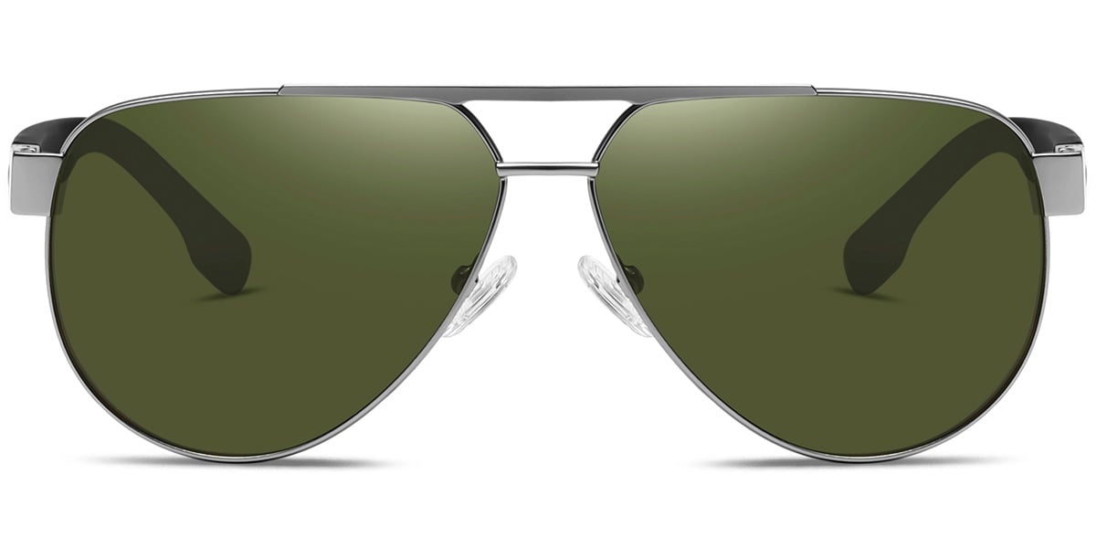 Aviator Sunglasses gun_metal+dark_green_polarized