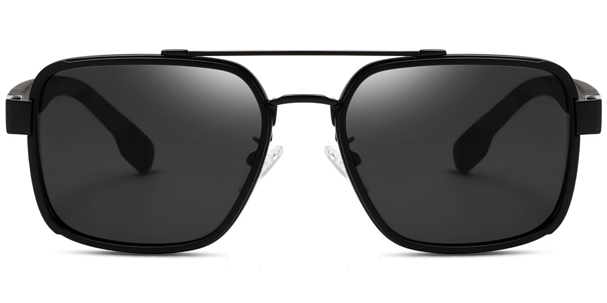 Aviator Sunglasses black+dark_grey_polarized