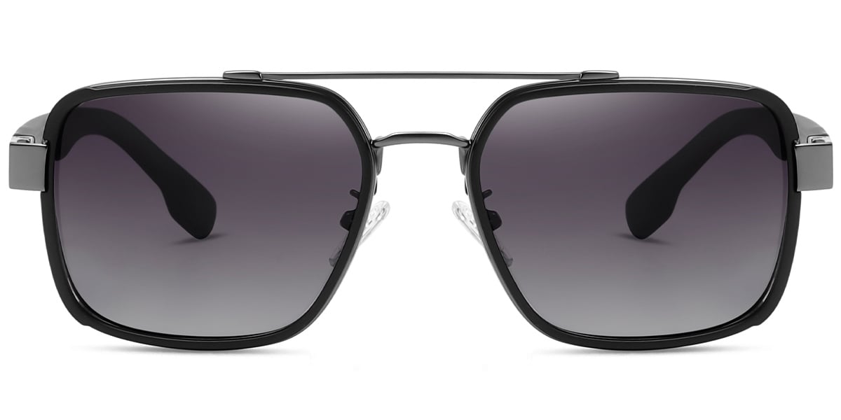 Aviator Sunglasses black-gun_metal+gradient_grey_polarized