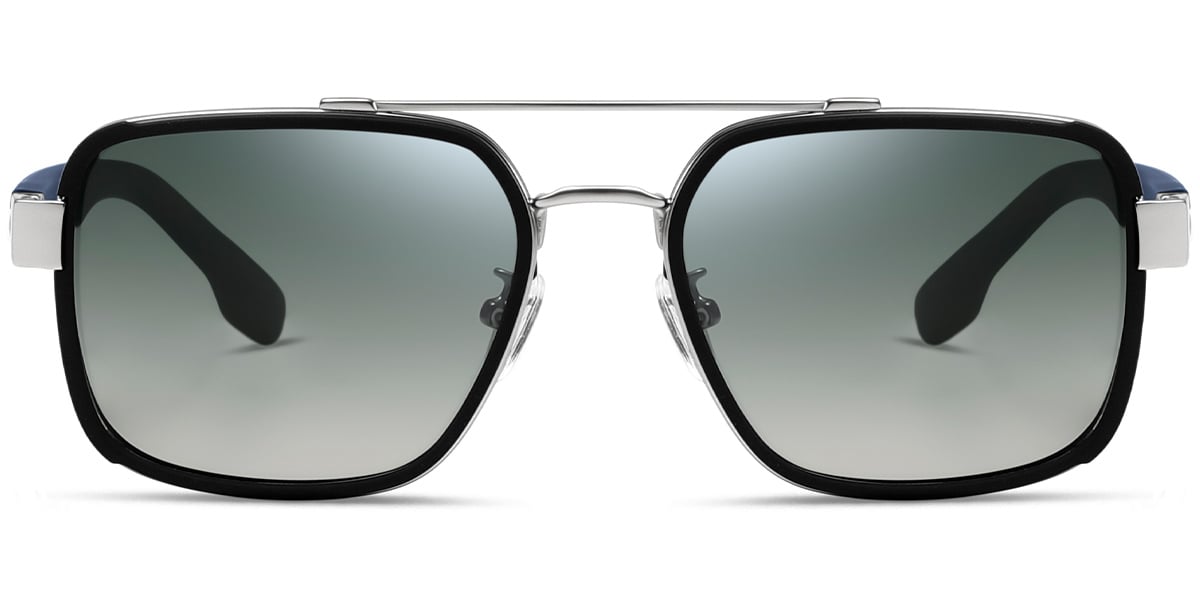 Aviator Sunglasses dark_blue+gradient_green_polarized