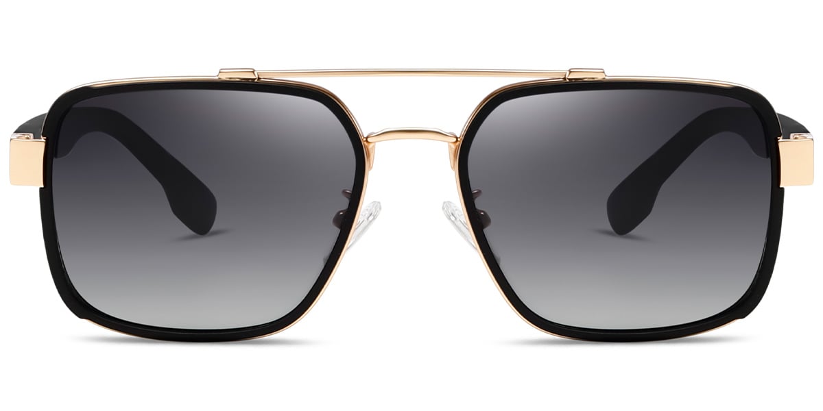 Aviator Sunglasses black-gold+gradient_blue_polarized