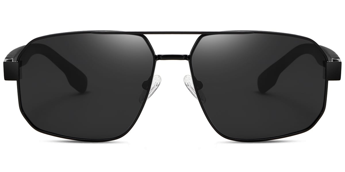 Aviator Sunglasses black+dark_grey_polarized