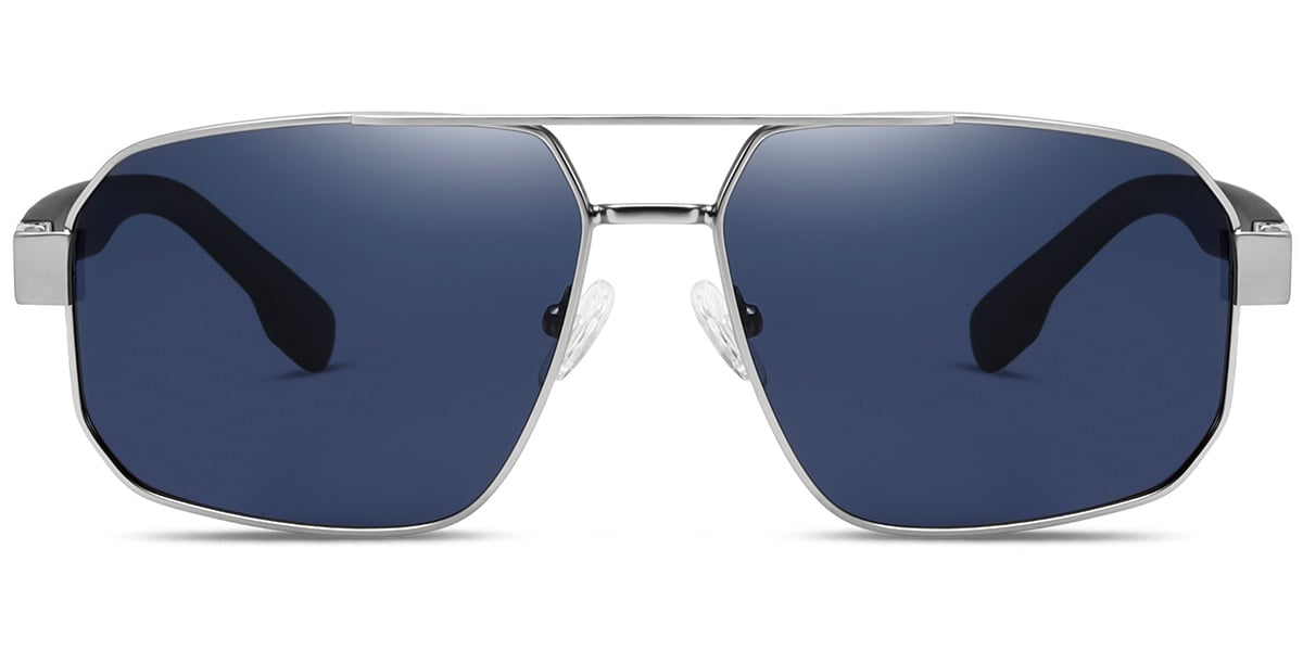 Aviator Sunglasses silver+blue_polarized