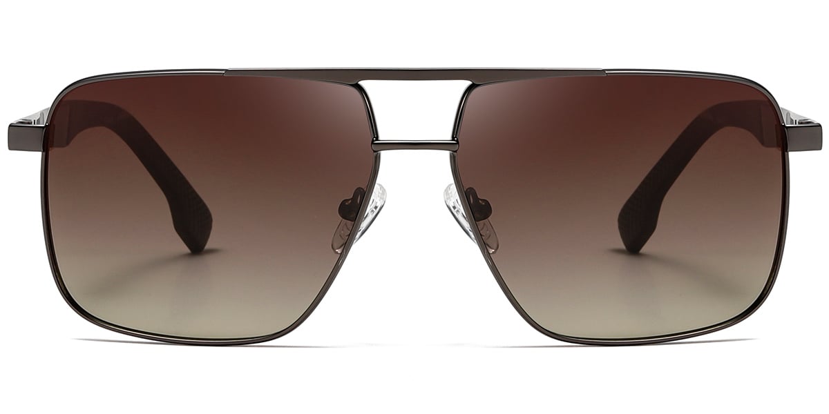 Aviator Sunglasses gun_metal+gradient_amber_polarized