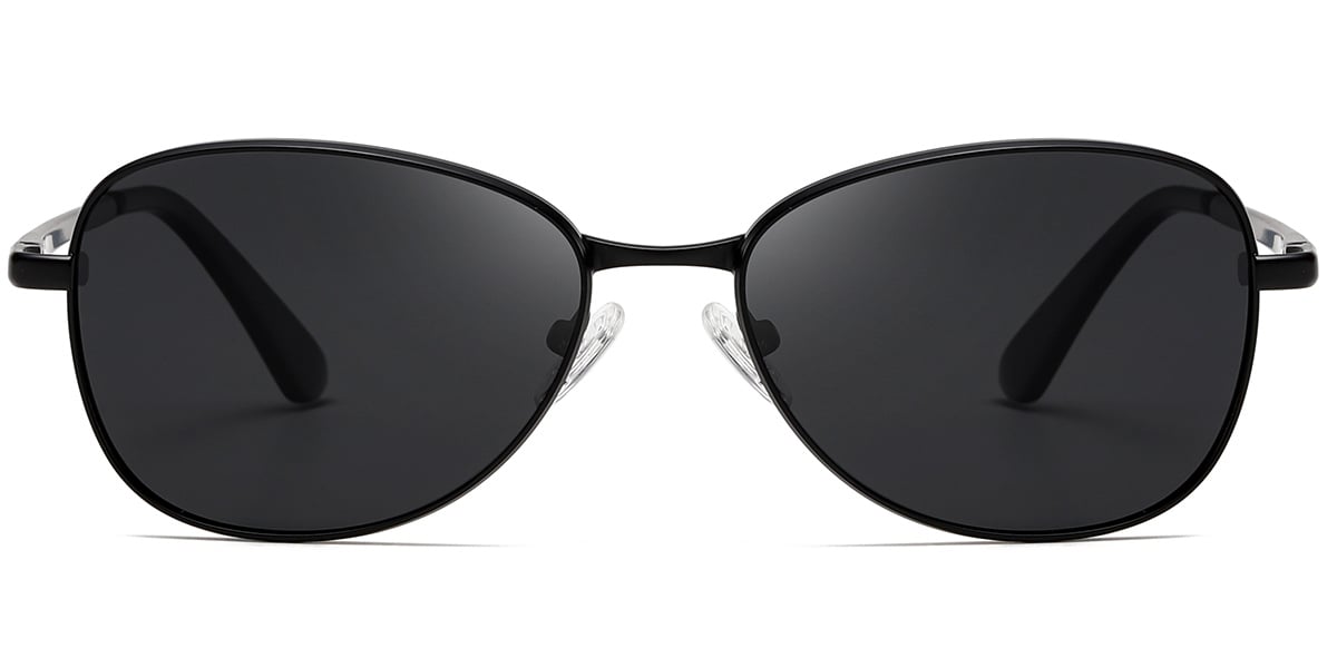 Oval Sunglasses black+dark_grey_polarized