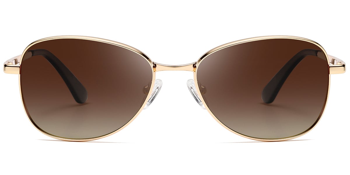 Oval Sunglasses gold+gradient_amber_polarized