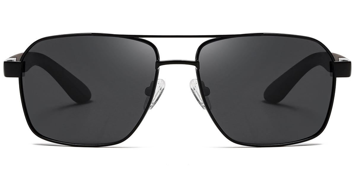 Aviator Sunglasses black+dark_grey_polarized