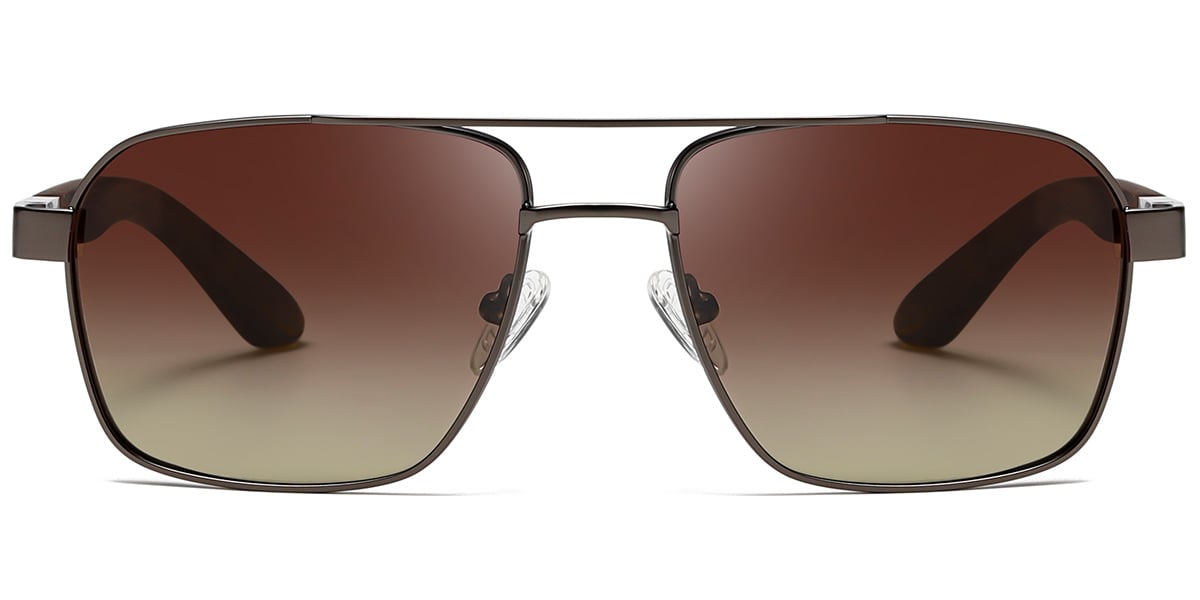 Aviator Sunglasses gun_metal+gradient_amber_polarized