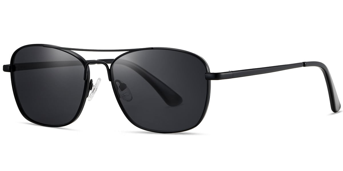 Aviator Sunglasses black+dark_grey_polarized