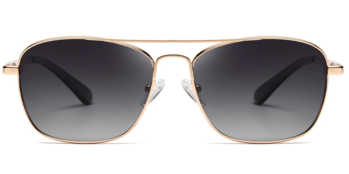 Aviator Sunglasses gold+gradient_grey_polarized