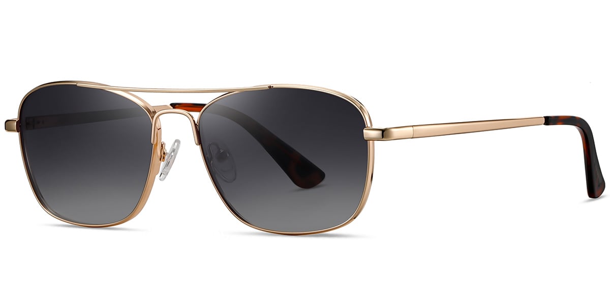 Aviator Sunglasses gold+gradient_grey_polarized