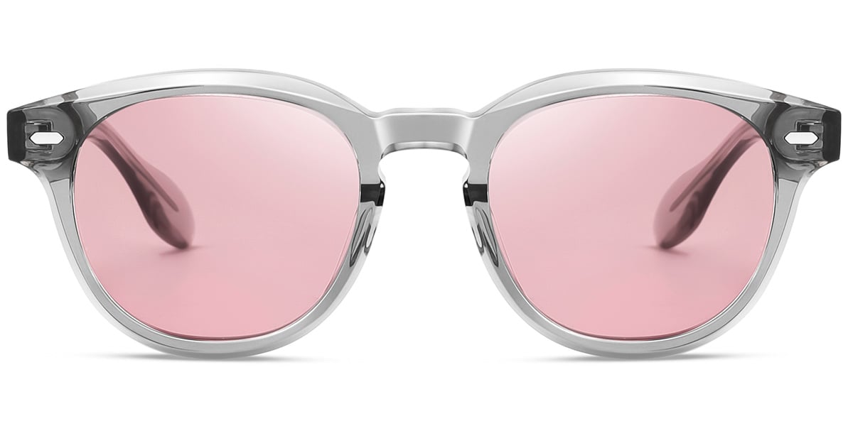 Acetate Square Sunglasses translucent-grey+rose_polarized