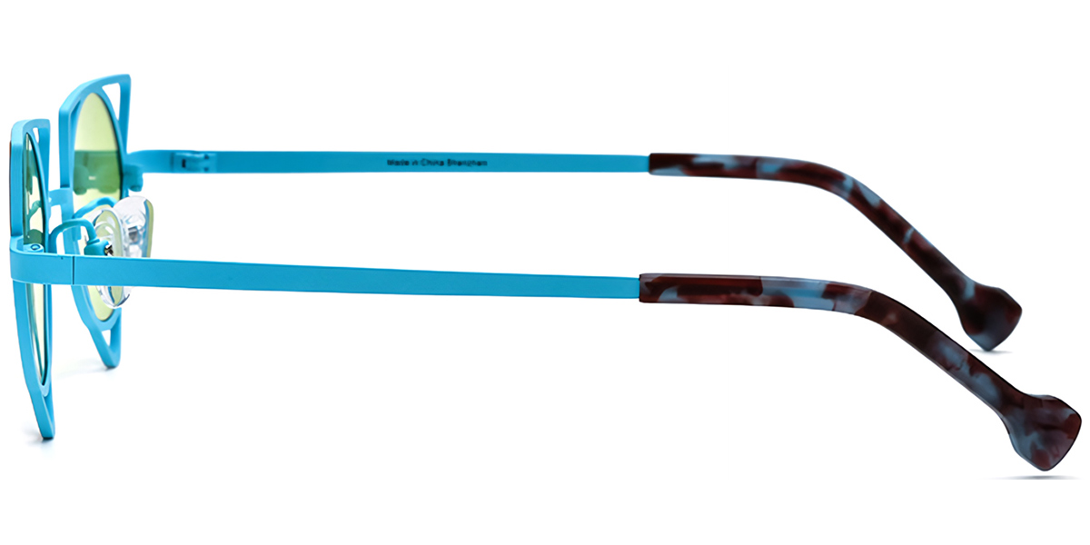 Titanium Geometric Sunglasses pattern-orange+green_polarized