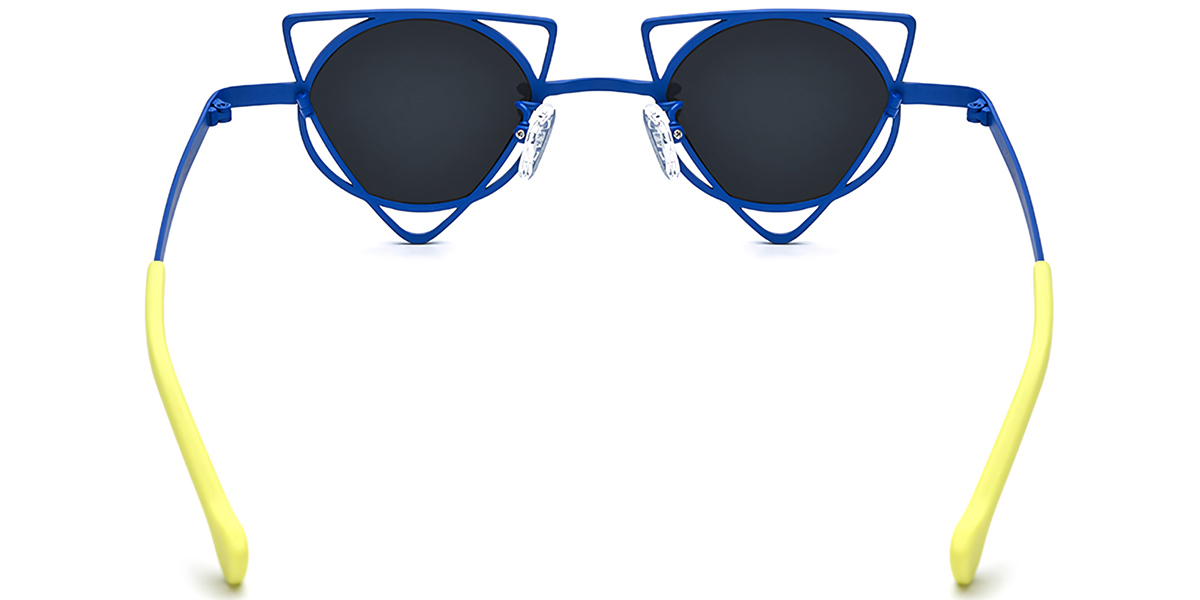Titanium Geometric Sunglasses pattern-green+dark_grey_polarized