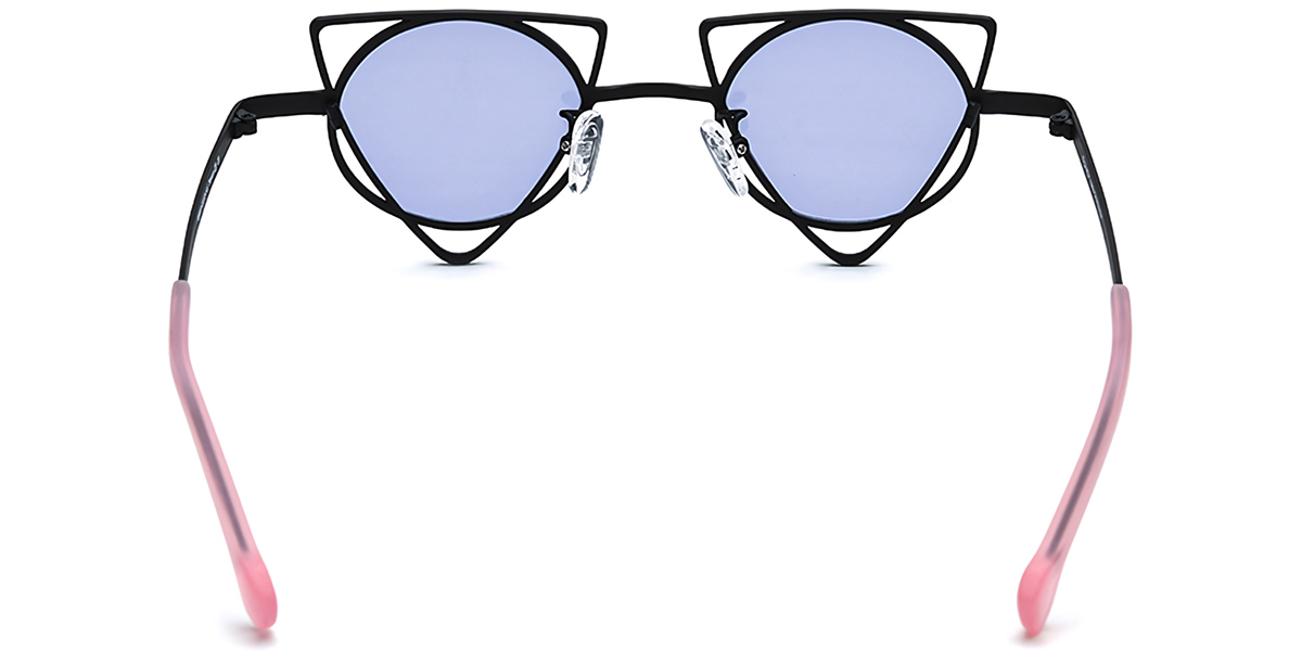 Titanium Geometric Sunglasses black+purple_polarized