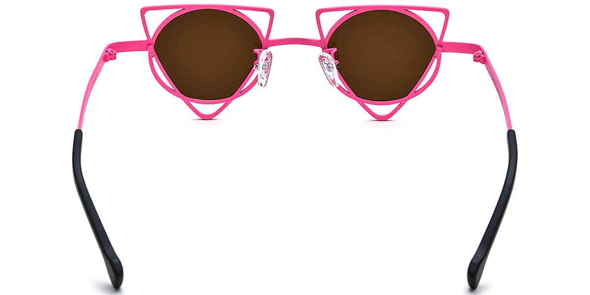 Titanium Geometric Sunglasses pattern-pink+amber_polarized
