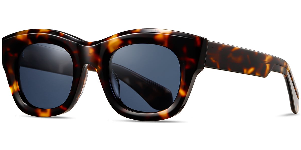 Acetate Square Sunglasses tortoiseshell+blue_polarized