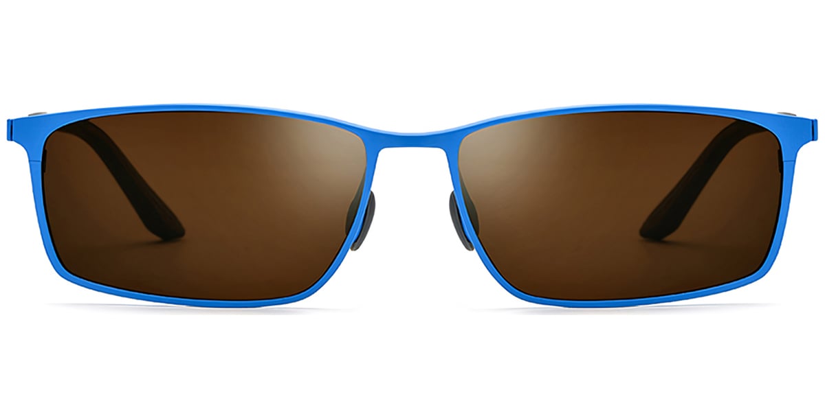 Titanium Rectangle Sunglasses blue+amber_polarized