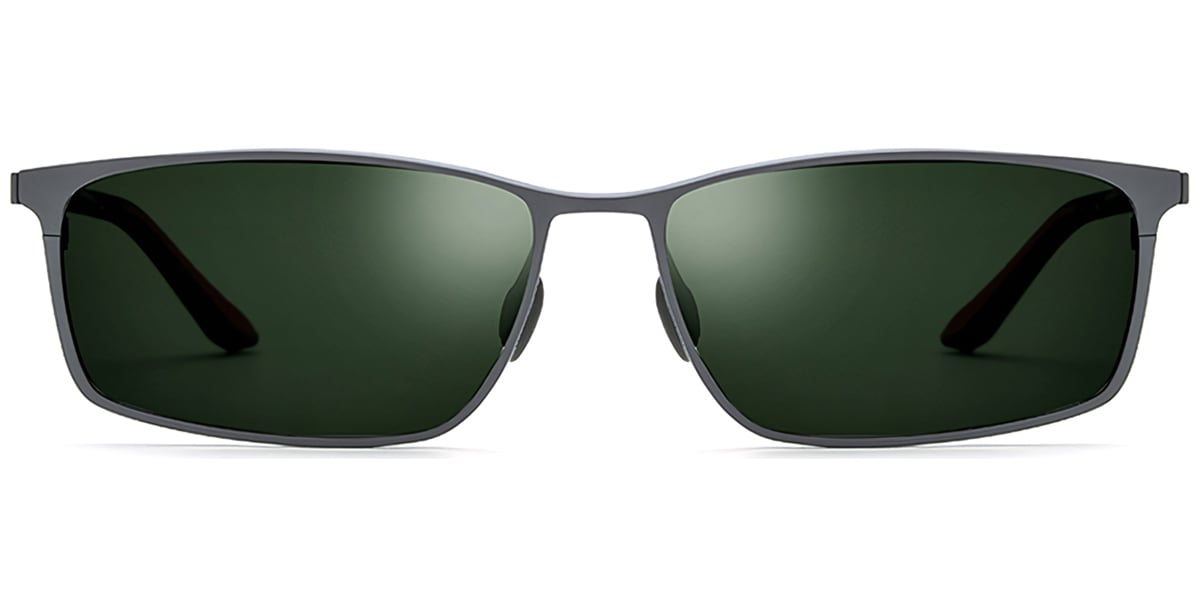 Titanium Rectangle Sunglasses grey+dark_green_polarized