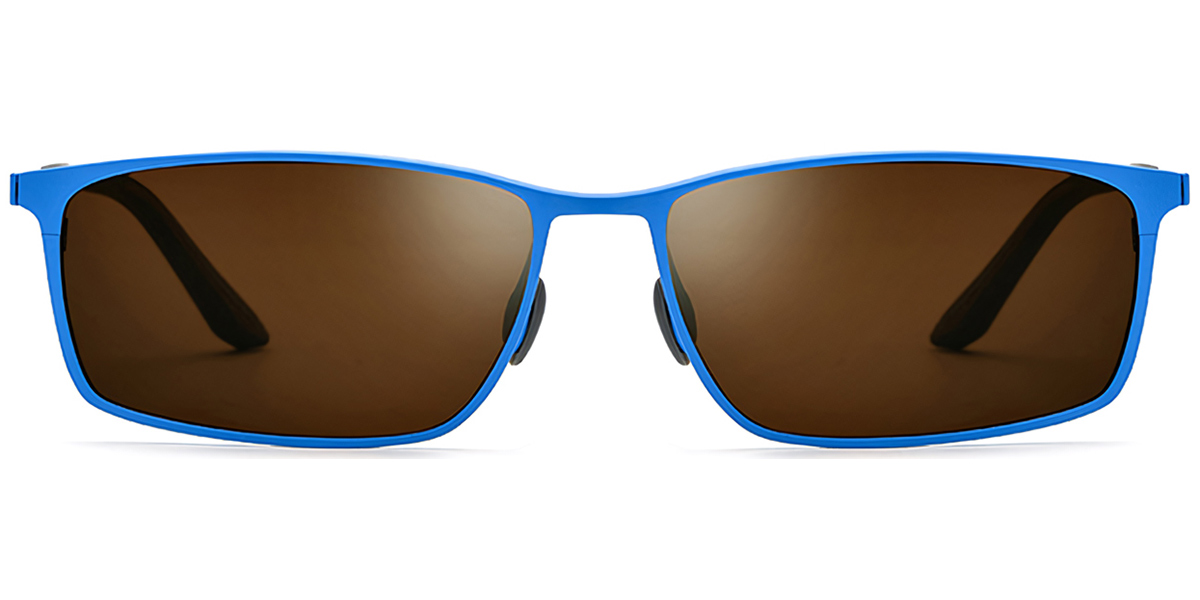 Titanium Rectangle Sunglasses blue+amber_polarized