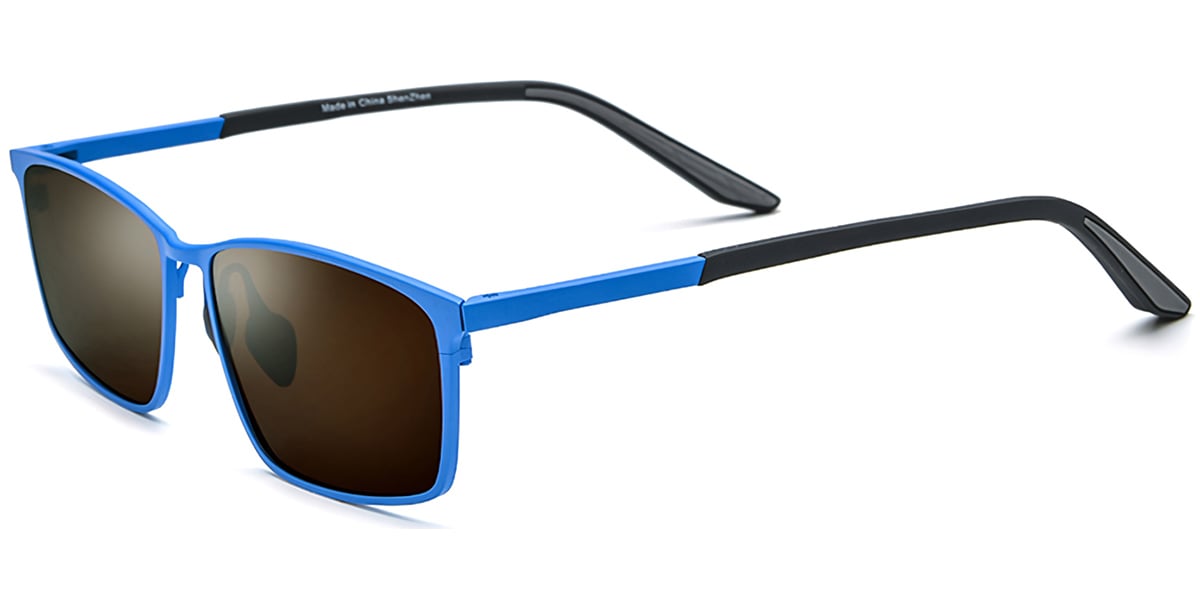 Titanium Rectangle Sunglasses blue+amber_polarized