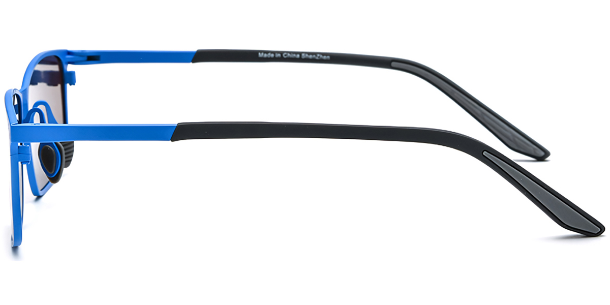 Titanium Rectangle Sunglasses blue+amber_polarized
