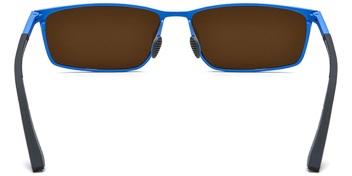 Titanium Rectangle Sunglasses blue+amber_polarized