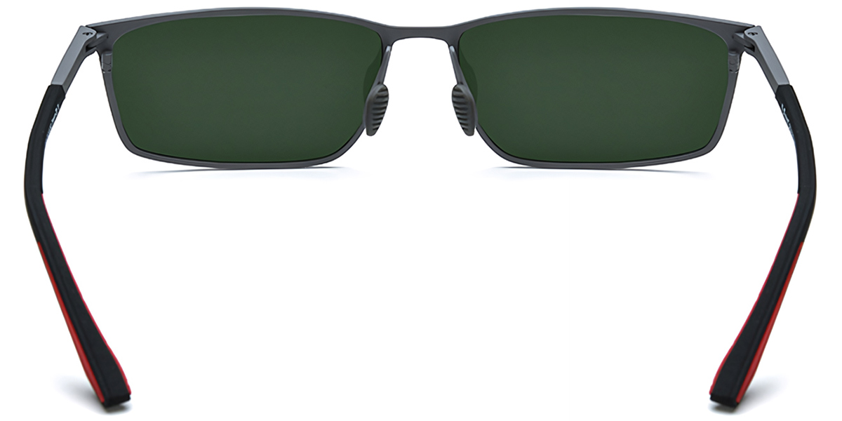 Titanium Rectangle Sunglasses grey+dark_green_polarized