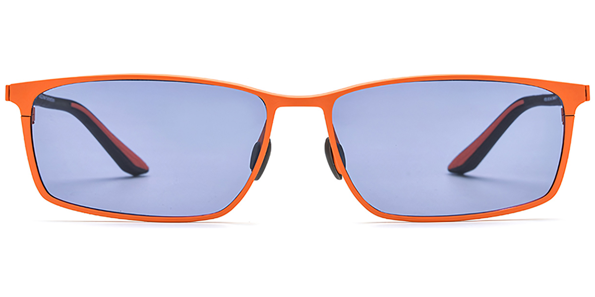 Titanium Rectangle Sunglasses orange+purple_polarized