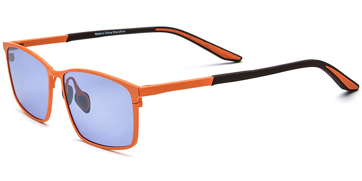Titanium Rectangle Sunglasses orange+purple_polarized